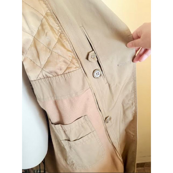 Vintage Egon Von Furstenberg Trench Coat M/L 40 Beige Belted Removable Liner - Picture 7 of 9